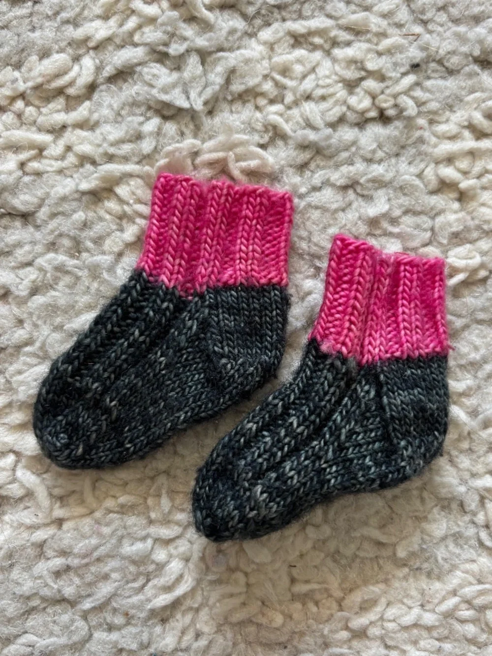 Handknit Newborn Baby Socks Merino Wool Soft and Warm